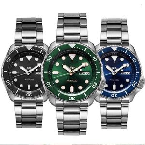 Seiko No. 5 mécanique japonaise originale vert eau fantôme sport plongée bracelet en acier montre pour hommes SRPD63K1