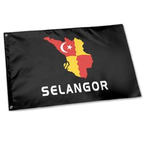 Selangor – bannières de drapeaux de carte pour la décoration de la maison, en Polyester 100D de haute qualité, couleurs vives avec deux œillets en laiton, 3x5 pieds
