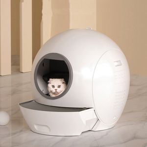 Self Cleaning Cat Litter Box Automatic Cat Litter Basin APP Control Smart Large for Multiple Cats Safety Protection Odor Removal Scoopfree