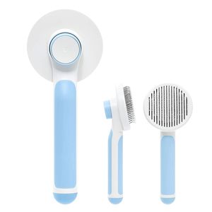 Brosse à lisser autonettoyante pour le toilettage des chiens et des chats, élimine le sous-poil, massages des cheveux emmêlés, peigne à particules pour animaux de compagnie, améliore la circulation