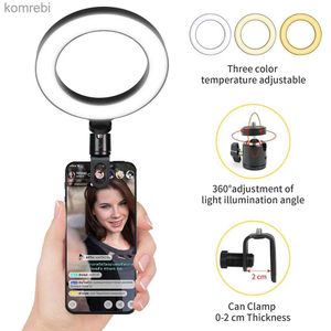 Selfie Lights 16 cm LED lumière vidéo avec support Selfie anneau lampe pour téléphone iPad ordinateur portable PC Webcam diffusion en direct conférence Ringlight pour YouTube L240116