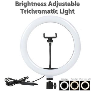 Selfie Lights Christma Gift 10 12 14 Inch Dimmable LED Selfie Ring Light with Stand without Tripod 160cm Lamp Pography Ringlight Phone 230904