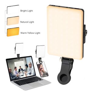 Selfie Lights LED Mobile Phone Computer Fill in Adjustable Portable Lamp Rechargeable Clip Fill Video For Live Meeting 230210