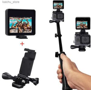 Selfie Monopods 2.0inch IP 68 Écran LCD imperméable Écran d'écran d'écran LCD Selfie pour GoPro Hero 9 8 7 6 Eken Yi Akaso Campark SLR plus d'action CAM Y240418