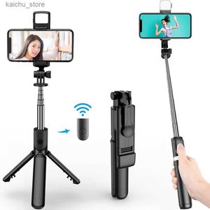 Selfie monopodes Bluetooth Wireless Stick Stick Trépied Stand avec trépied extensible à distance léger pour l'iPhone Phone Mobile Tiktok Streaming en direct Y240418