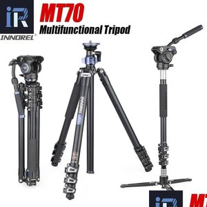 Selfie Monopods Innorel Mt70 Portable Professionnel Caméra Trépied Monopode P Ographie Support En Option Tête Vidéo Et Bureau Drop Delive Dhzb7