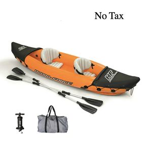 Selfree-inflatiable Kayak Fishing Boat Portable Water Sport avec pompe à palette et sac 2 Persons Taille 321x88 cm Orange Drop 240409