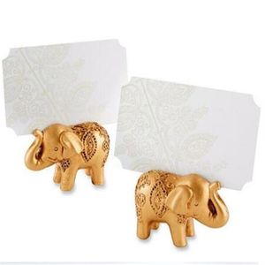Vender 200 piezas Elefante dorado Lugar Titular de la tarjeta Nombre Número Mesa Lugar Favor de la boda Regalo Único Partido Favors274W