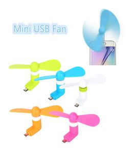 Vender ventilador micro USB portátil Mini 2 hojas Super Mute Cooler refrigeración de mano para teléfono inteligente Android con paquete al por menor 9117636