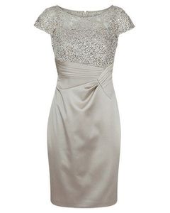 Robes mère de la mariée en Tafetta, longueur genou, pour mariage, en Stock avec ceinture en dentelle, 256U