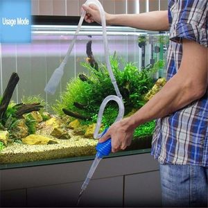 Cambiador de cambio de agua de vacío de limpieza de acuario semiautomático Acuario de grava Tanque de peces simple Sifón de vacío más delgado