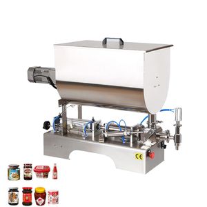 Máquina llenadora de pasta semiautomática, tolva en forma de U, lata de vidrio, embotellado de plástico, máquina llenadora para salsa de tomate y miel