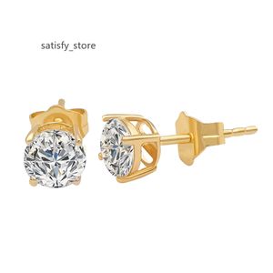 Boucles d'oreilles semi-montr 14k bijoux en or VVS Moisanite Studs Moucles d'oreilles Design populaire