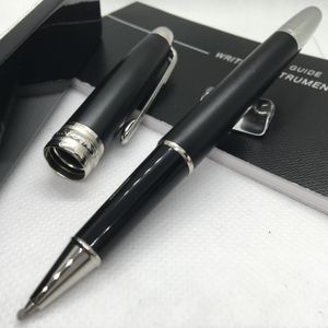 Enviar 1 bolsa de cuero de regalo gratis bolígrafos Rollerball negros mate bolígrafo material de oficina escolar con número de serie
