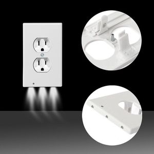 Luces de sensor, cubierta de salida conveniente duradera, placa de pared dúplex, luz nocturna LED ambiental para pasillo y dormitorio