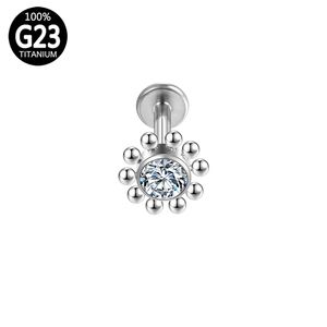 Septum Piercing Clicker Lip Stud Sexy Charming G23 Zircon Tragus Titanium Ball Helix Labret Earrings Hinge Section Body Jewelry