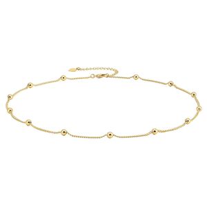 Collar de cadena de lentejuelas con cuentas de satélite, gargantilla sencilla de oro de 18 quilates, joyería bohemia, regalo para mujer