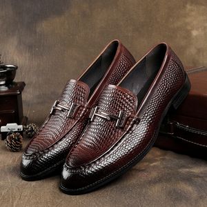 Zapatos de vestir Serpentine negros/marrones tostados para hombre, zapatos de negocios de cuero genuino, zapatos formales de boda con hebilla
