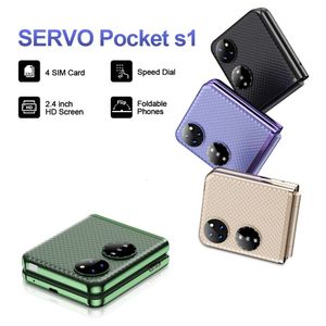 Servo Pocket S1 Four carte SIM Flip Phone Mobile Speed Speed Magic Voice Pleash Lampy Call enregistrement des téléphones pliables cellulaires GSM GSM