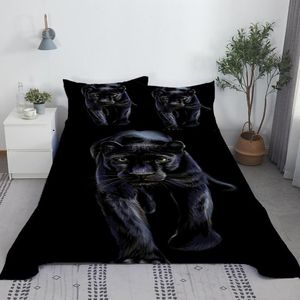 Ensemble de draps de lit en Polyester imprimé en 3D, motif animaux, tigre, Lion, léopard, drap plat avec taie d'oreiller