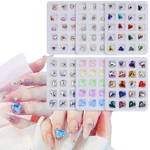 Conjunto de 20pcs tamaños de mezcla de diferentes forma decoración de arte de uñas colorido ab iridescent 3d cristales diamantes dhinestones gemas gemas para joyas artesanales bricolaje