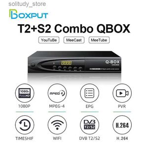 Décodeur DVB T2 S2 Combinaison Récepteur de télévision par satellite QBOX H264 Meilleur décodeur de télévision numérique 1080P Full HD DVB MP3 PLAY PVR EPG T2 DVB S2 Décodeur Q240330