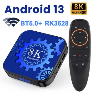 Set Top Box Transpeed Android 13 TV Box Wifi5 Dual Wifi Support 8K Video BT5.0 RK3528 4K 3D Voice Media Player Set Top Box 230831