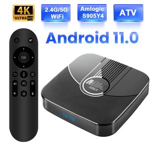 Décodeur Transpeed ATV Android 11 TV Box Amlogic S905Y4 avec assistant vocal applications TV BT5.0 double 100M WiFi prise en charge 4K 3D décodeur 230826