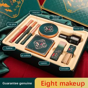 Ensembles de style chinois Ensemble de maquillage coffret cadeau eyeliner lipstick coussin d'air coussin bb crème mascara femmes de maquillage kit d'outils