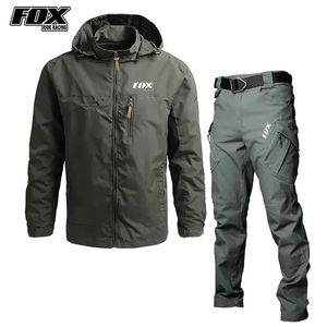 Conjuntos Conjuntos de camisetas de ciclismo Chaqueta de ciclismo impermeable FOX RIDE RACING Pantalon Mtb Abrigo de motocross a prueba de viento Pantalones de bicicleta de montaña Bicicleta