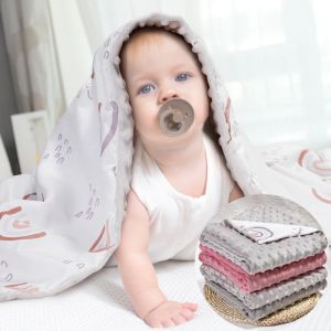 Ensembles de couverture bébé de haute qualité nouveau-née en polaire thermique en thermique en thermal arc-en-ciel blanchis pour les courtepointes de litière de coton Bebe Bebe enveloppe