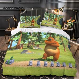 Sets New Grizzy and the Lemmings lindre Set Single Twin Full Queen King Size set Aldult Kid Bedroom Duvetcover Set 3D Anime Bed