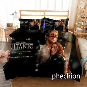 Ensemble de nouveaux films Titanic 3D Print Litting Ensemble de couette Covers d'oreiller dans un morceau de literie de couette en une pièce