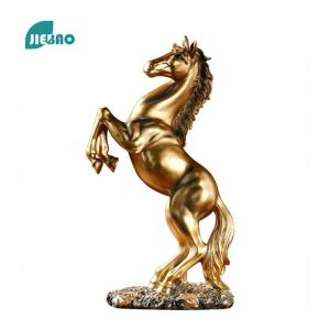 Ensemble de résine Statue Golden Blanc noir Horse de cheval