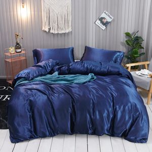Sets Solid Bedding Color Quilt cover pillowcases Silk Luxury Cool Bedding Set Summer with Duvet Cover Flat Sheet Pillowcase High Quality Breathable All Seasons