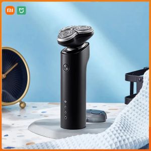 Ensembles Xiaomi Mijia rasoir électrique rasoir rasage barbe Hine pour hommes tondeuse à barbe sèche et humide Rechargeable lavable tête 3d double lames