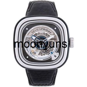SeptFriday Watch Designer Watchs Septfriday Unisexe Watch PS Series Automatic Black Genuine Leather STRAP PS1-01 HAUTE QUALITÉ