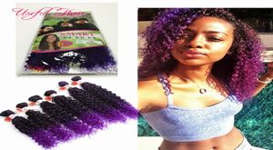 Coser en extensiones de cabello trenzas de crochet tejidos para el cabello ÚTIL Navidad 6PCSLOT color ombre Tramas de cabello sintético Jerry curl PARA MUJERES 9133459