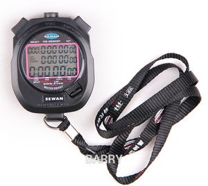SEWEAN Chronomètre SW8-3100 Chronographe numérique 1/100 seconde Chronomètre de sport Compteur 3 rangées 100 mémoires Lap split