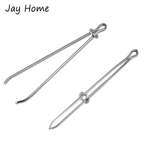 Sewing Notions & Tools 2Pcs Metal Elastic Rope Weaving Drawstring Threader Machine Clips For Handwork DIY Crafts Accessories