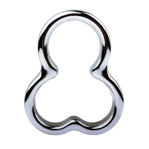 Sex MassagerCockrings Bola de acero inoxidable Camilla Escrotal Bondage Cocks Anillos Jaula de pene masculino Dispositivos de castidad de metal Juguetes sexuales para hombres