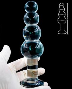 Sex MassagerLarge Beads Ball Pyrex Glass Pene Anal Consolador Butt Plug Crystal Artificial Male Dick Masturbador Adulto Sex Toy para Mujeres Hombres Gay 17308