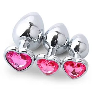 sex Plugs Stainless Steel Anal Toys Metal Butt Plug Adult love Toy Pink A21