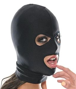 Sex-Spandex-Blindfold-FACE-FULMASK-SPANDEX-MOUTH-Opening-Headgear Estilo Fetiche Sexy Toys Headgear Máscara Cosplay Easter9392788