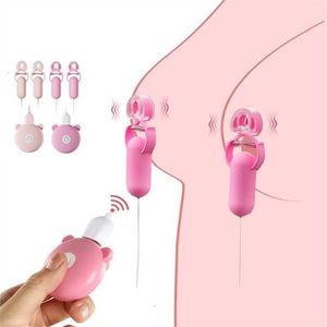 Masajeador de juguete sexual para mujeres, vibrador de pezón de 10 frecuencia, pinzas, estimulador de masaje de mama, estimulación del clítoris, juegos para adultos