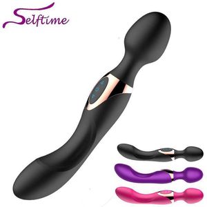 Masajeador de juguetes sexuales 10 velocidades Vibradores poderosos para mujeres Magia Varita Mujer Mujer clítoris Estimular productos femeninos
