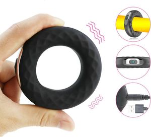 Sex toy masajeador 2020 nuevo anillo vibrador para pene para hombres retrasar la eyaculación erótico juguete sexual masculino castidad pene consoladores vibración Gay adulto