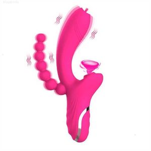 Sex toy Massager Vibrador de succión de clítoris 3 en 1 para mujeres, succionador de clítoris, cuentas anales, juguetes de estimulación del punto G, consolador masajeador, masturbadores femeninos