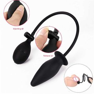 Juguete sexual masajeador tapón Anal grande dilatador vaginal Anal para adultos 18 consolador negro inflable de silicona suave mujeres hombres