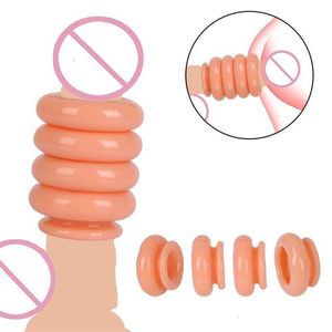 Juguete sexual masajeador Diy para agrandar el pene para hombres, anillos para el pene, bloqueo del glande de los testículos, ejercitador retardador de eyaculación, tapón Anal para parejas y mujeres